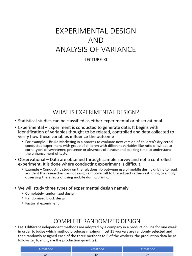 Experimental Design and Anova-Vi | PDF