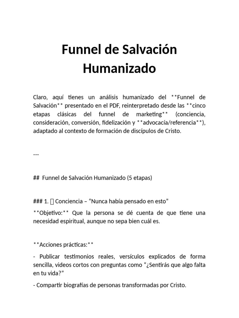 Funnel de Salvación Humanizado | PDF | Oración | Jesús