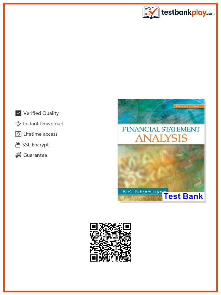 Financial Statement Analysis 11th Edition Subramanyam Test Bank free ...