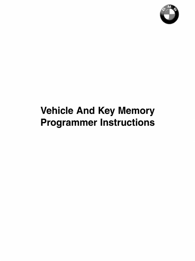 Vehicle Key Memory Manual | PDF