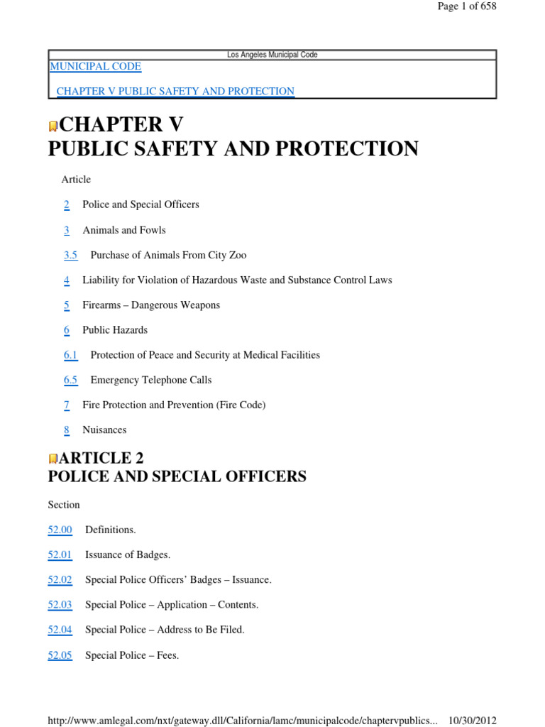 LA Muni - CH V | PDF | Police | Identity Document