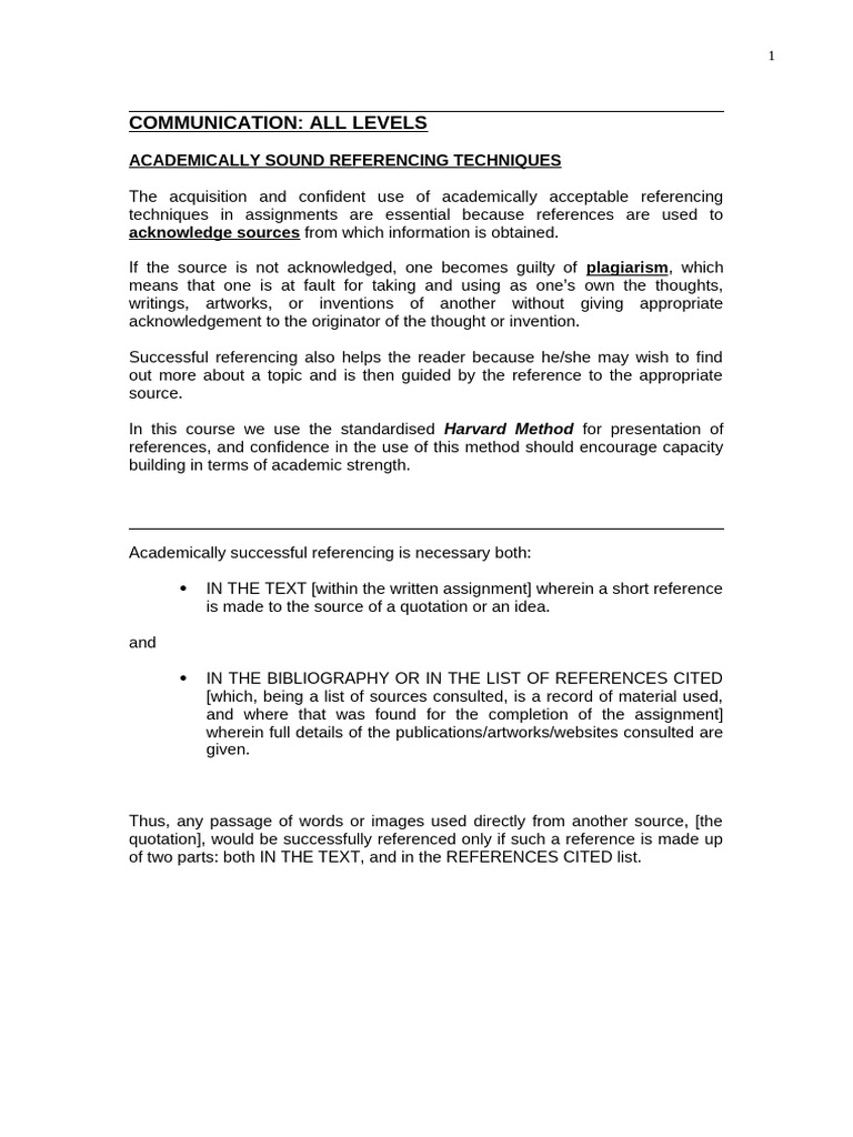 REFERENCING NOTES | PDF