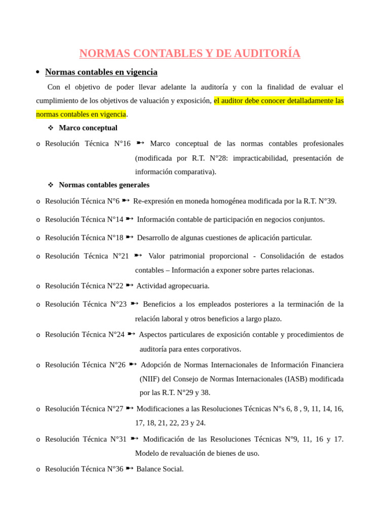 Resumen L3-M1 - Normas contables y de auditoría | PDF