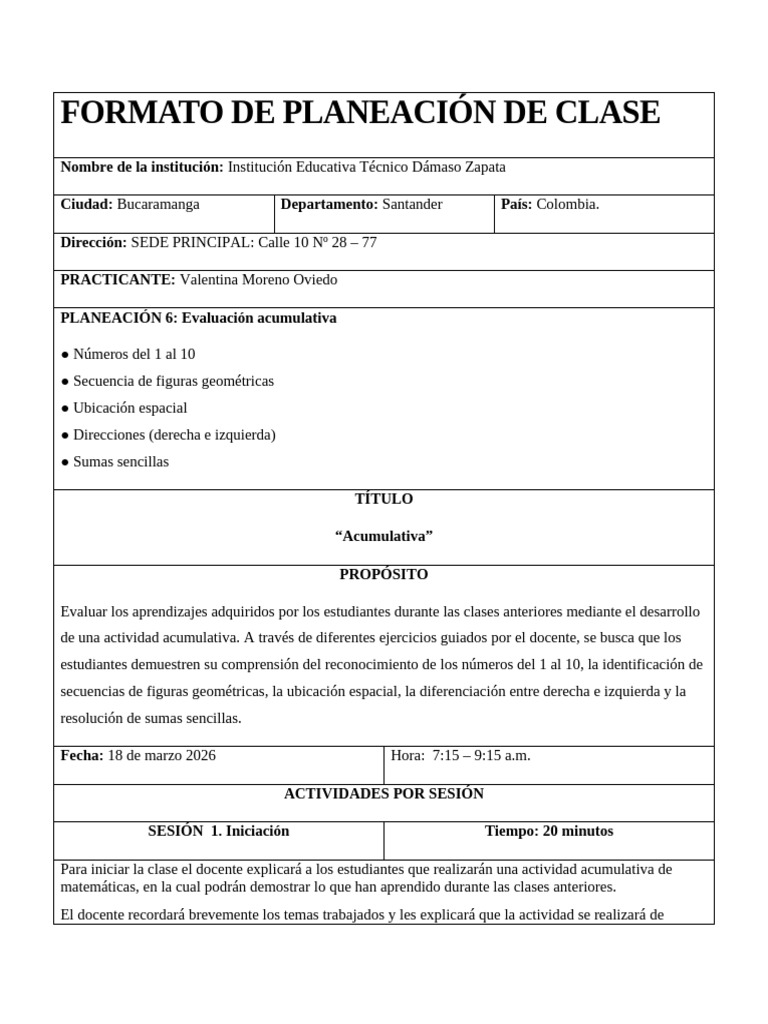 PLANEACIÓN DE CLASE 6 | PDF | Maestros | Pedagogía