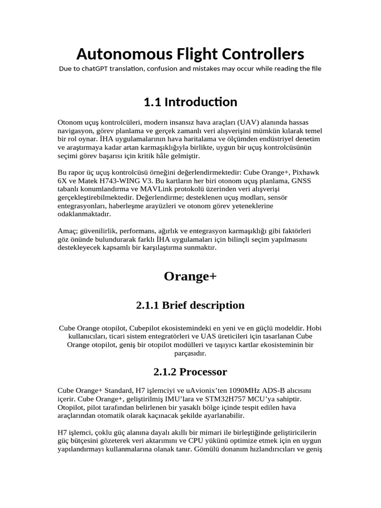 Autonomous Flight Controllers | PDF