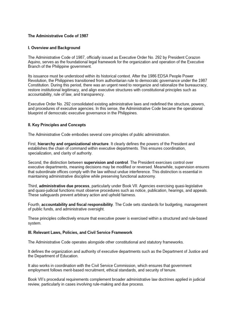 The Administrative Code of 1987 | PDF | Governance | Due Process