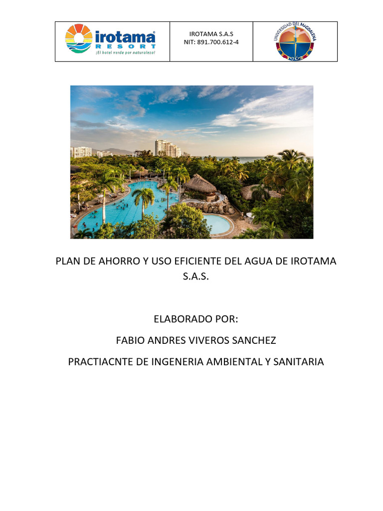 Plan de Ahorro y Uso Eficiente Del Agua Irotama S.a.S. | PDF | Agua ...
