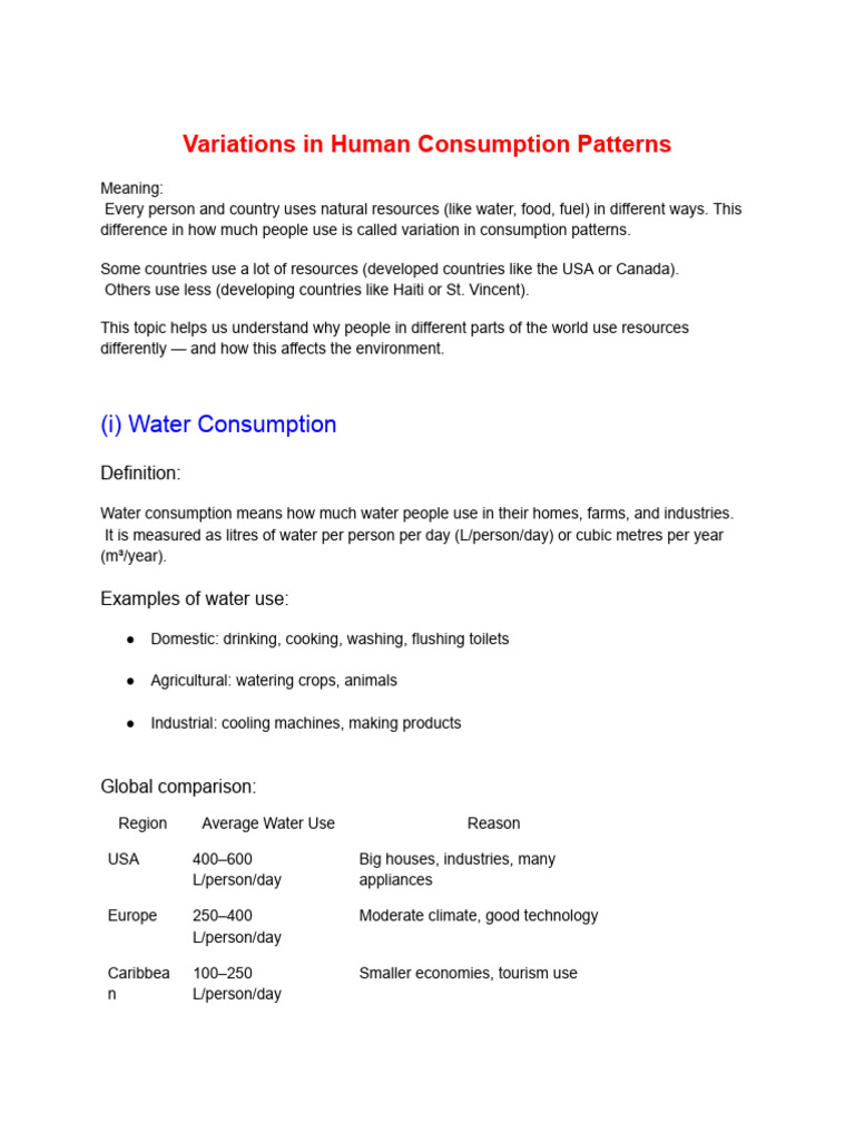Variations in Human Consumption Patterns | PDF | Greenhouse Gas ...