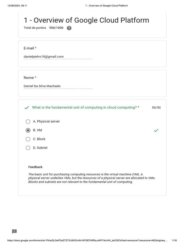 1 - Overview of Google Cloud Platform | PDF | Cache (Computing ...