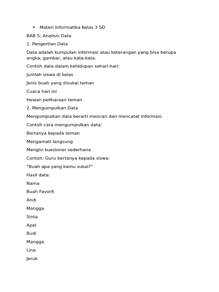 Ringkasan Materi Mapel Informatika BAB 5-6 | PDF