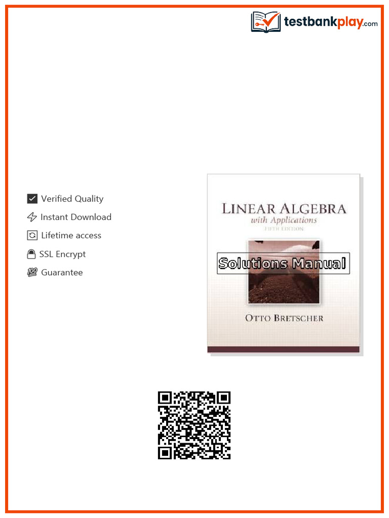 Linear Algebra with Applications 5th Edition Bretscher Solutions Manual ...