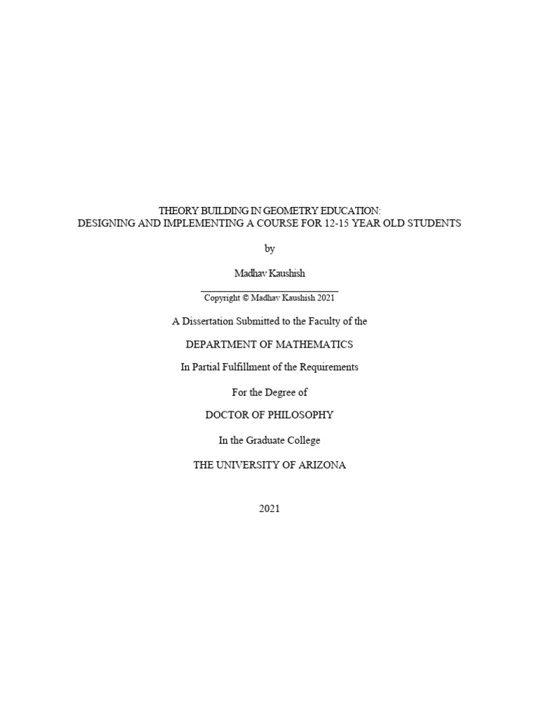 Theory Building in Geometry Education Designing An | PDF | Mathematical ...
