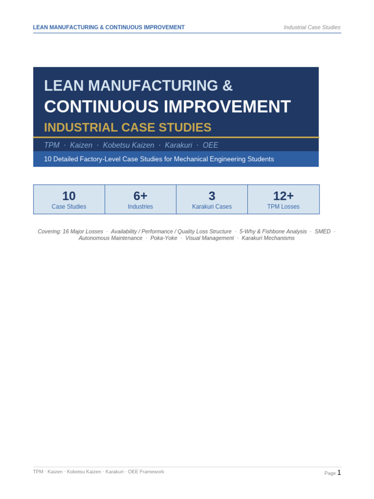 Lean Manufacturing Case Studies | PDF | Sheet Metal | Viscosity