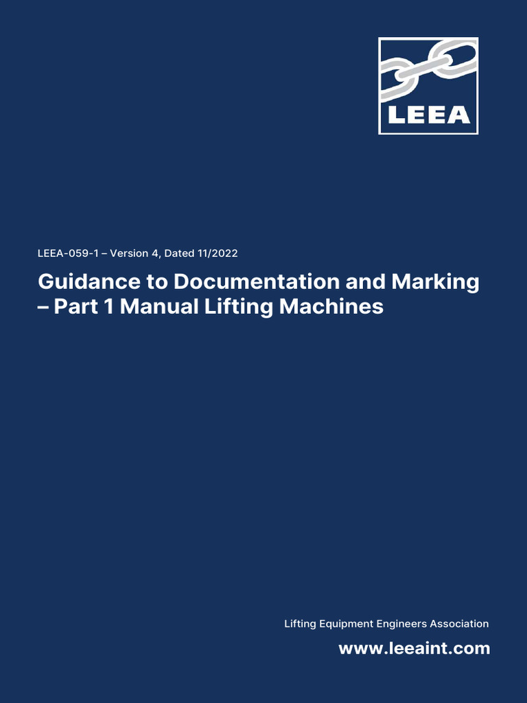 LEEA-059 - 1 Guidance To Documentation and Marking - Part 1 Manual ...