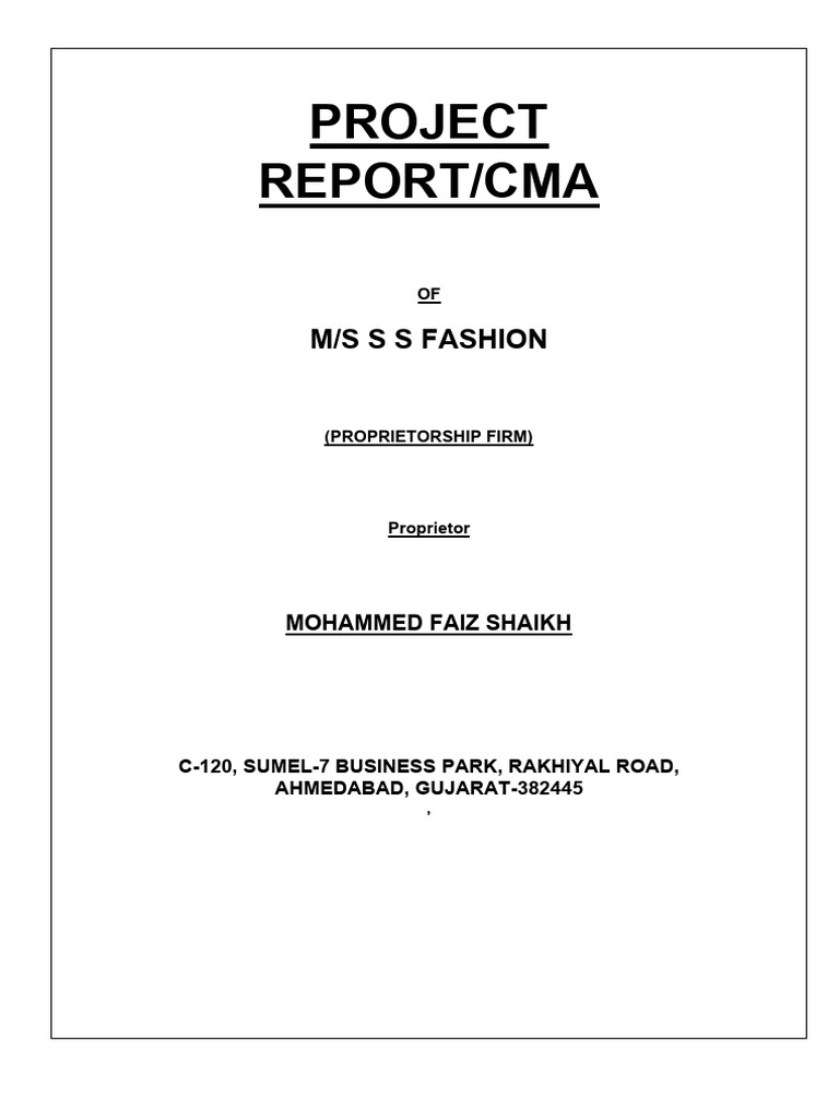 Project Report-cma s s Fashion | PDF | Dividend | Balance Sheet