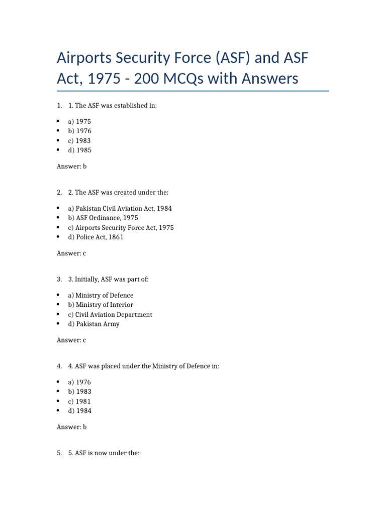ASF_200_MCQs_Regenerated | PDF