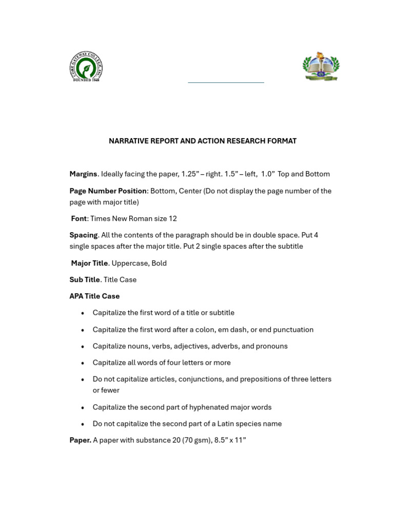 Narrative and AR Format | PDF