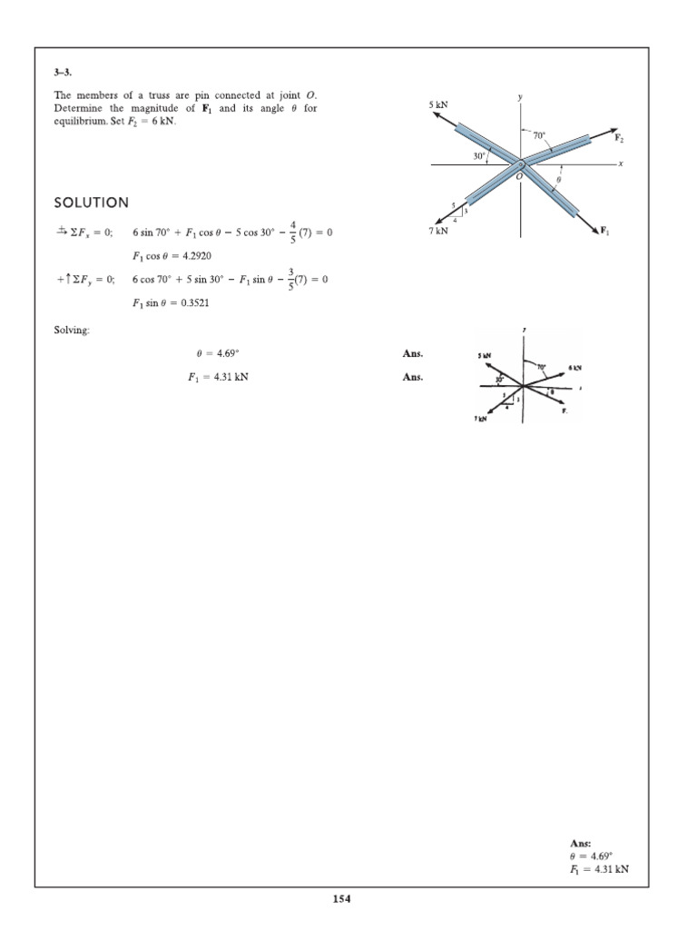 CH03 - Equilibrium of A Particle (2D) Practice Questions | PDF