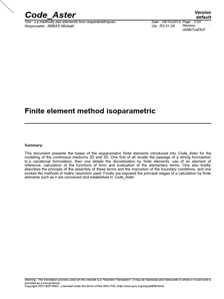 Finite element method isoparametric r3.01.00 | PDF | Matrix ...