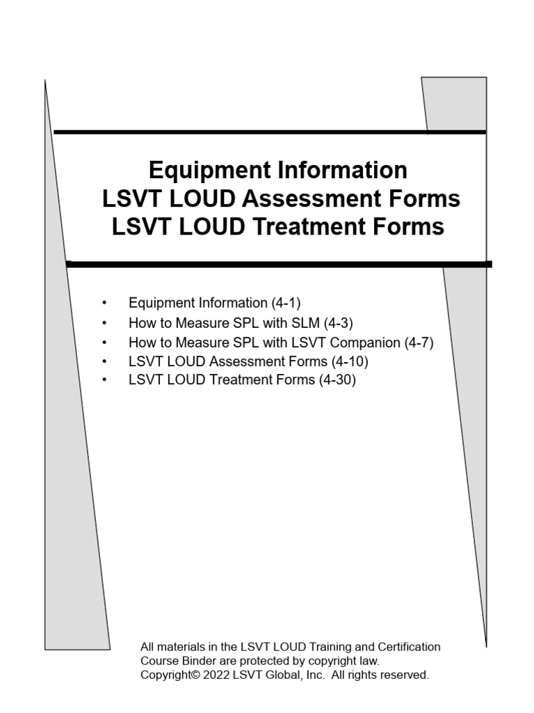 04 Binder Section Online LSVT LOUD - 9.22 | PDF | Acoustics | Sound