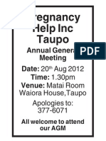 You are Invited to Pregnancy Help Inc. Taupo's AGM 