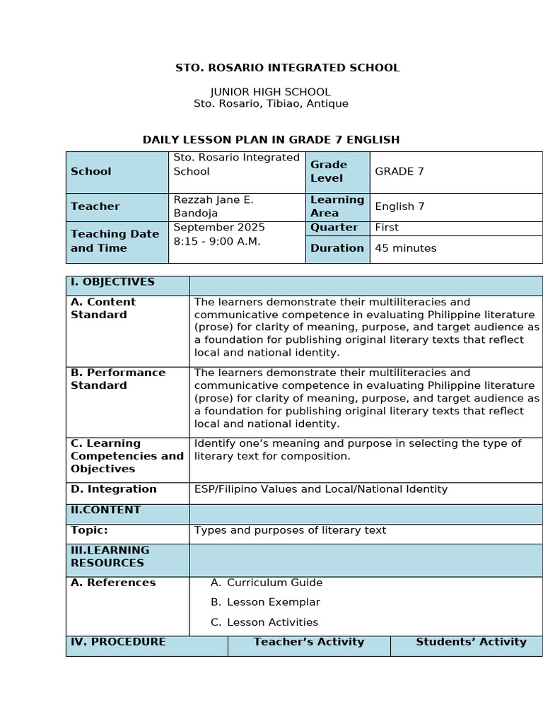 ENGLISH DLP_demo | PDF | Lesson Plan | Human Communication