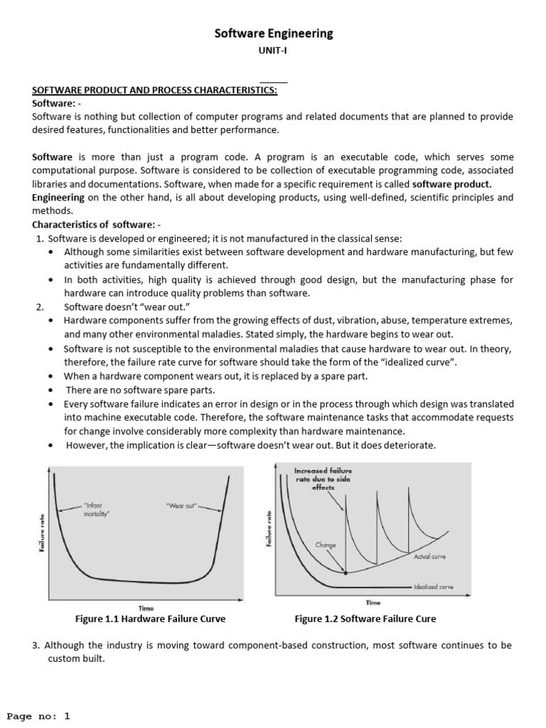Software Engineering Notes Unit-1 | PDF | Software Development Process ...
