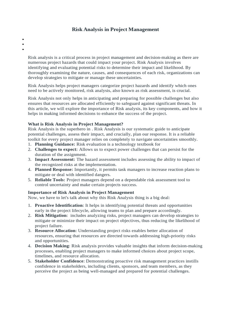 Risk Analysis | PDF | Risk Management | Risk