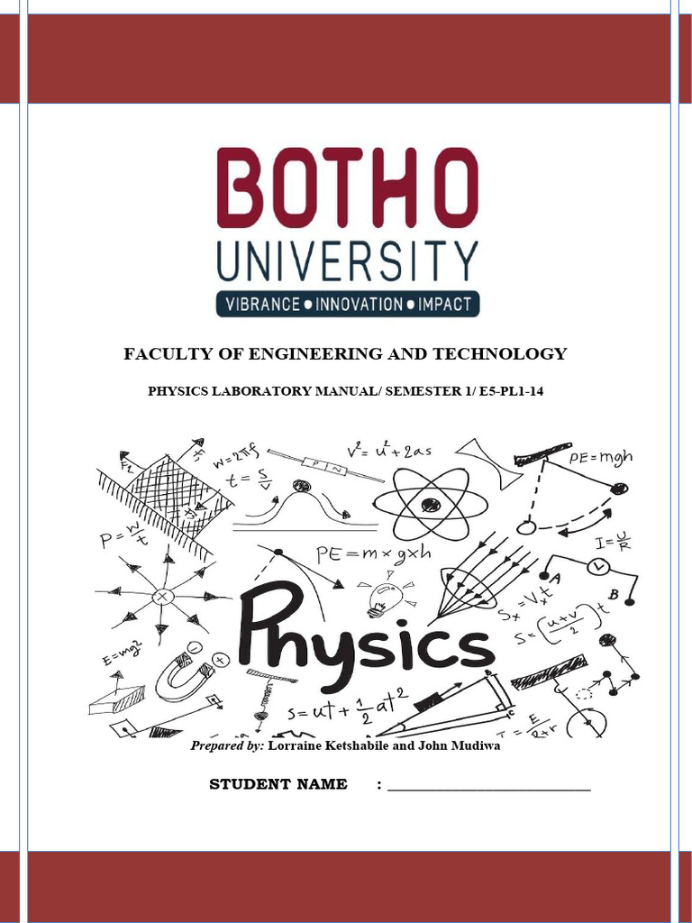 Physics Lab Manual SEMESTER 1 2025(2) | PDF | Pendulum | Mass
