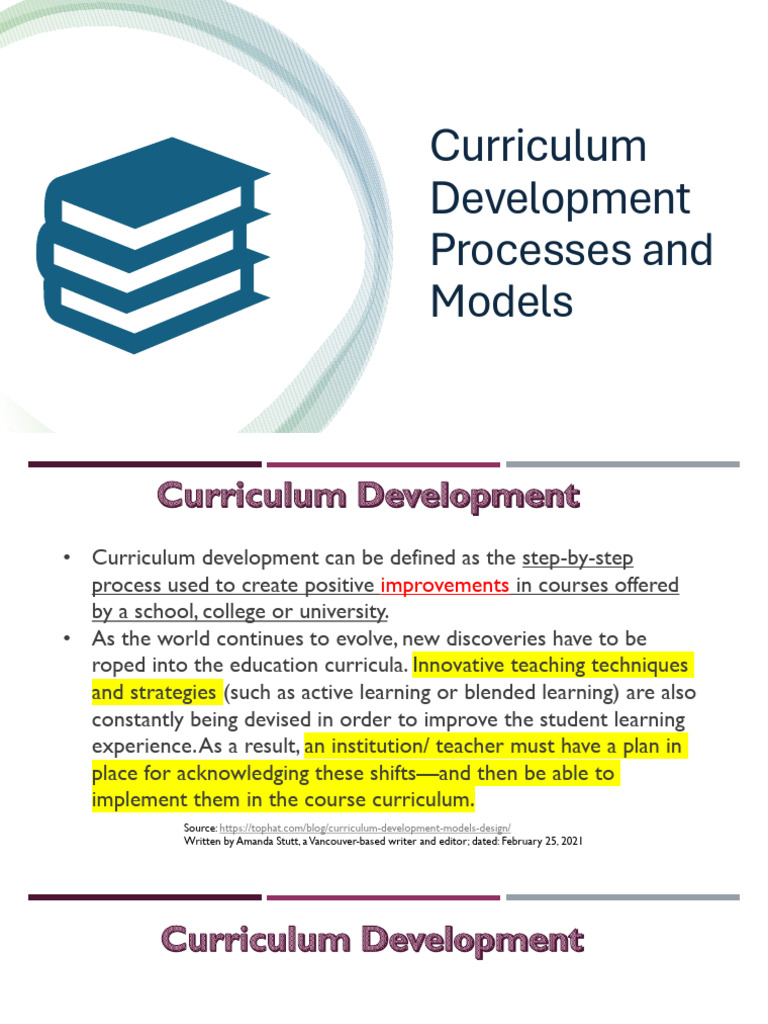 3.1 Curriculum Development Processes and Models (Notes) | PDF ...