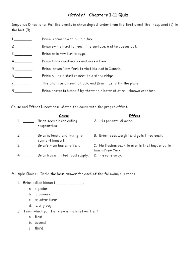 Gary Paulsen's Hatchet Chapters 111