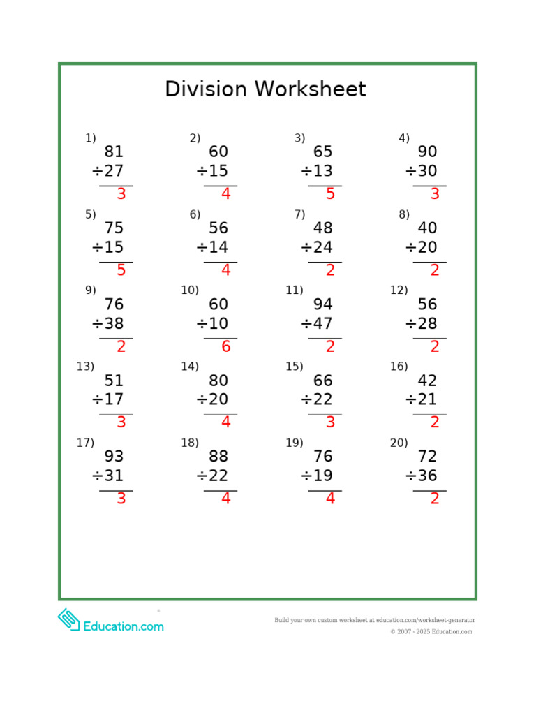 Worksheet Answerkey | PDF
