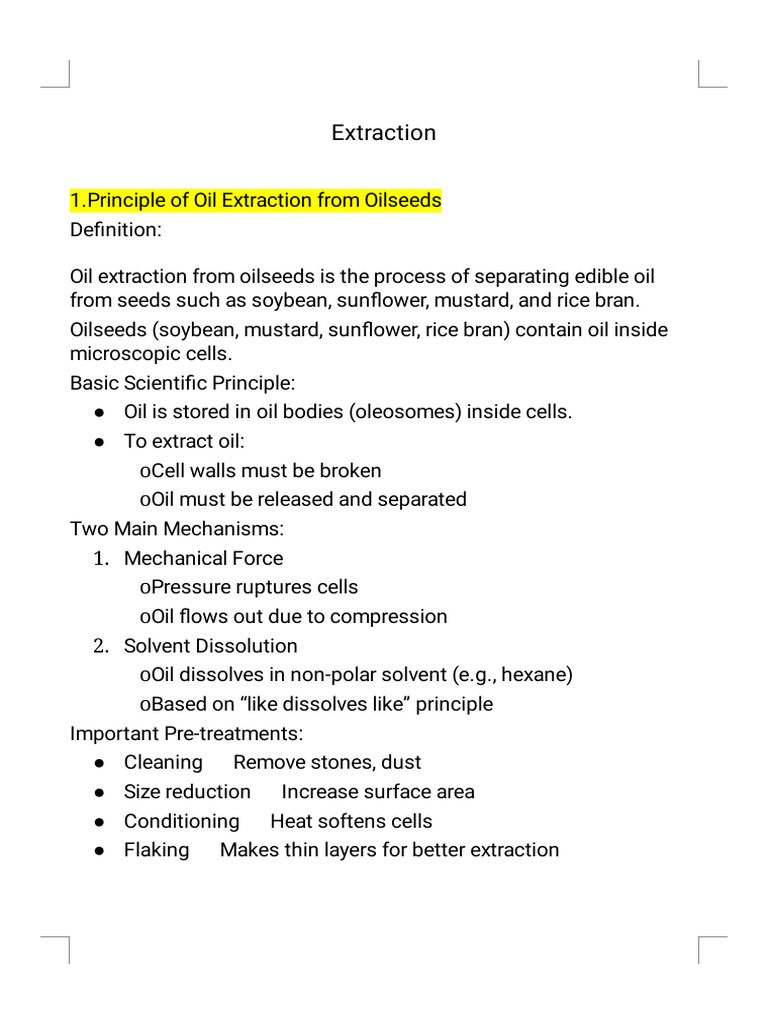 Extraction NOTE | PDF | Soybean | Vegetable Oil