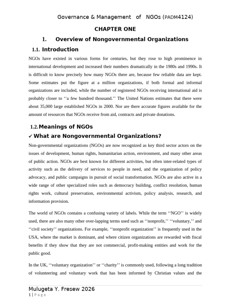 NGO 2026 Handout | PDF | Non Governmental Organization | Charitable ...