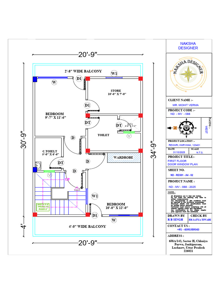 Nd 088 Ff Door Window Layout Plan | PDF | Architectural Elements | Stairs