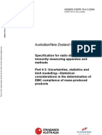 As NZS CISPR 16.4.3-2004 (2nd Edition) Specification For Radio Disturbance and Immunity Measuring Apparatus A