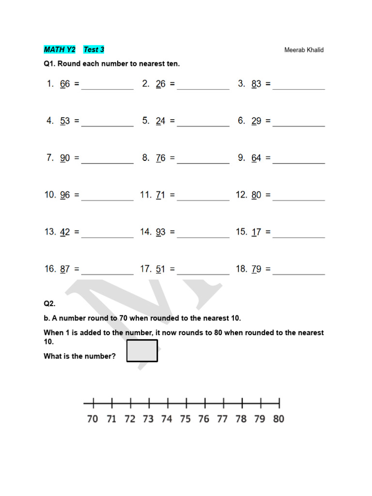 Y2 Math Practice | PDF