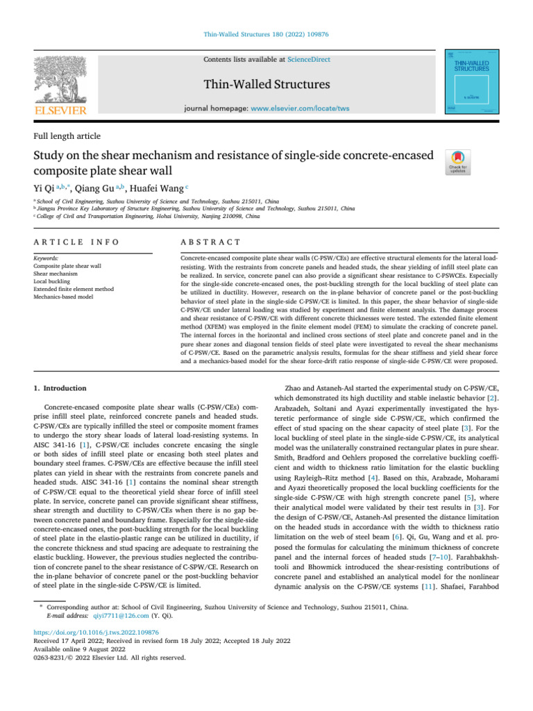 Study On The Shear Mechanism and Resistance of Single-Side Concrete ...
