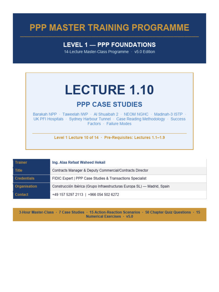 PPP Master Training Programme | PDF | Public–Private Partnership
