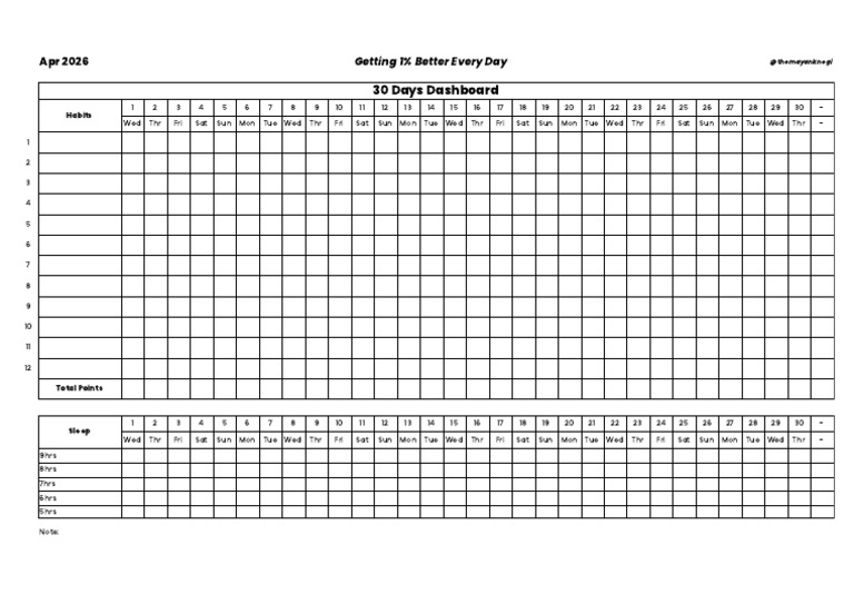April 2026 Tracker | PDF