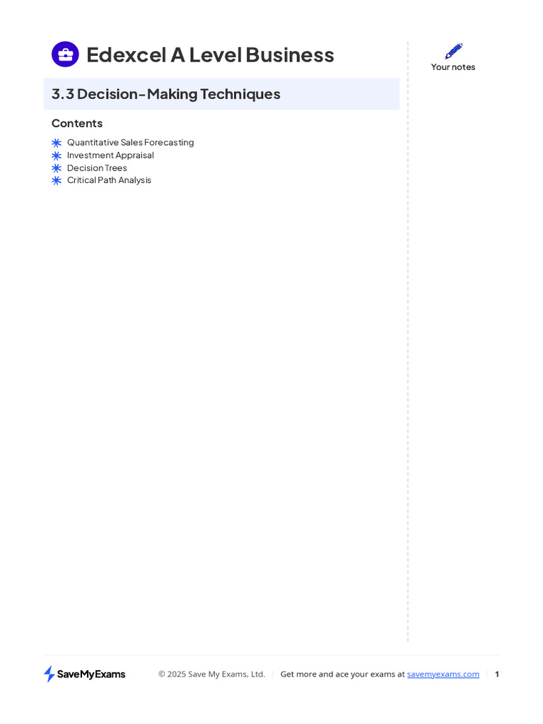 3.3 Decision-Making Techniques | PDF | Net Present Value | Forecasting