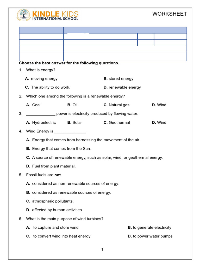 Worksheet - 2 Energy Sources | PDF | Energy Development | Renewable Energy