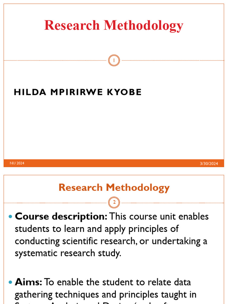 Lecture 1 - Introduction to research new way methods | PDF