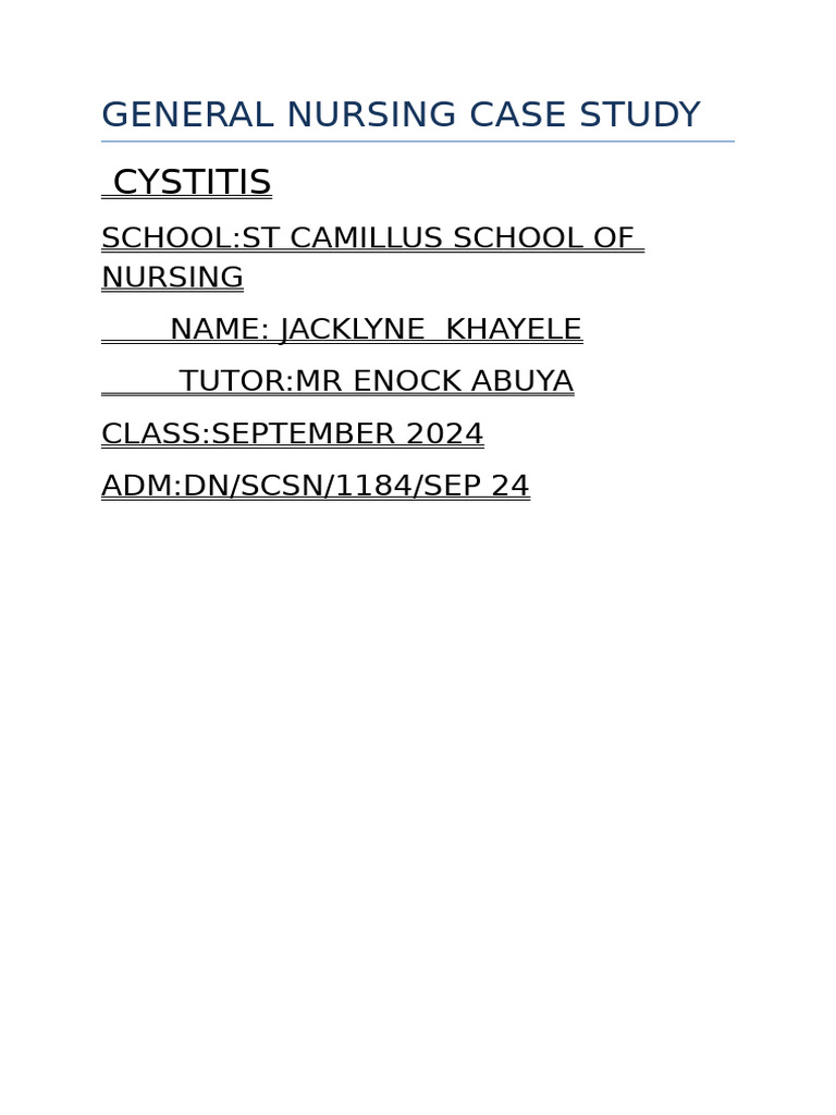 General Nursing Case Study | PDF