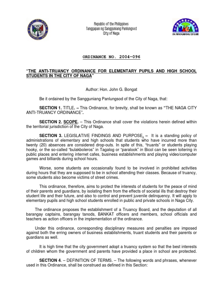 Anti Truancy Laws Pdf Workweek And Weekend Police Officer