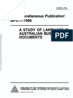 MP 51-1986 a Study of Language in Australian Business Documents