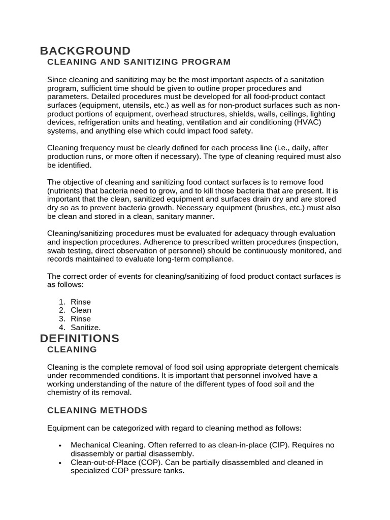 clean sop | PDF