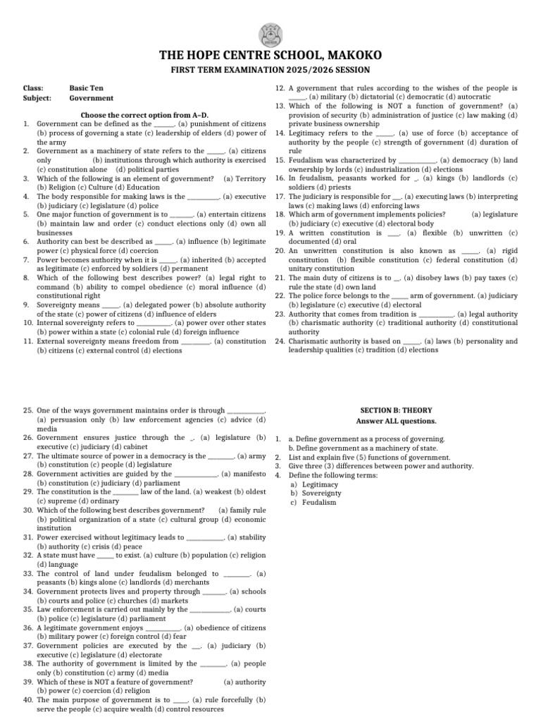 Basic 10 Mathematics | PDF | Constitution | State (Polity)
