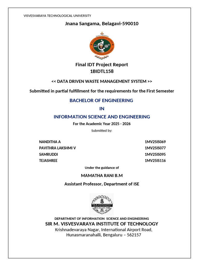 IDT_reportformat (1) | PDF | Internet Of Things | Waste Management