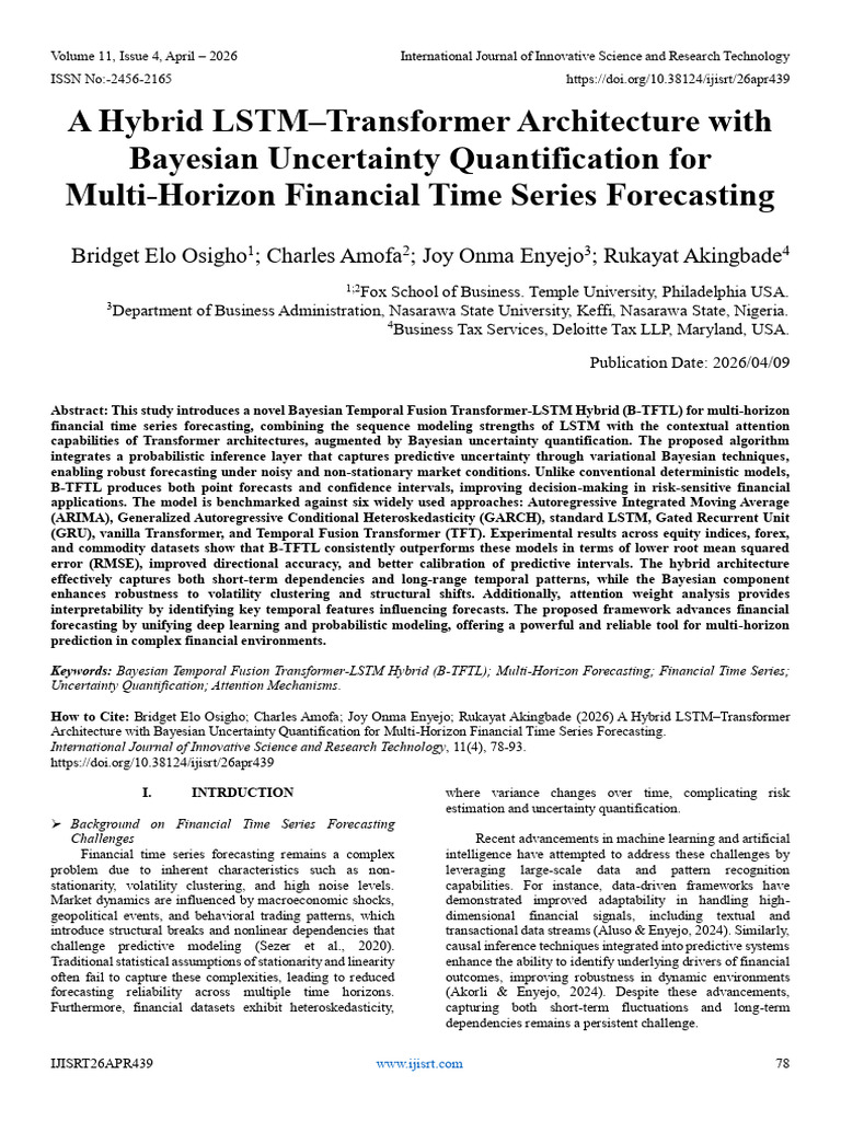 A Hybrid LSTM-Transformer Architecture With Bayesian Uncertainty ...